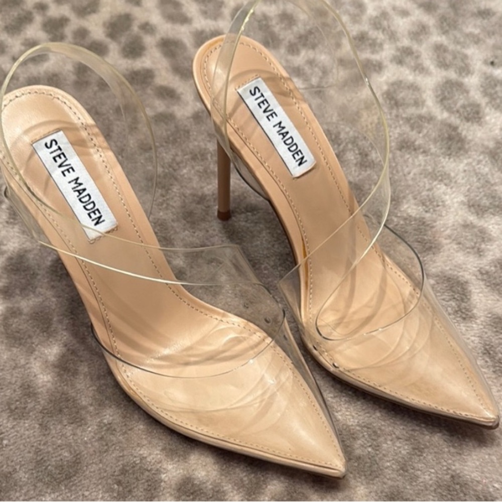 Steve Madden Women's Transparent and Nude Heels